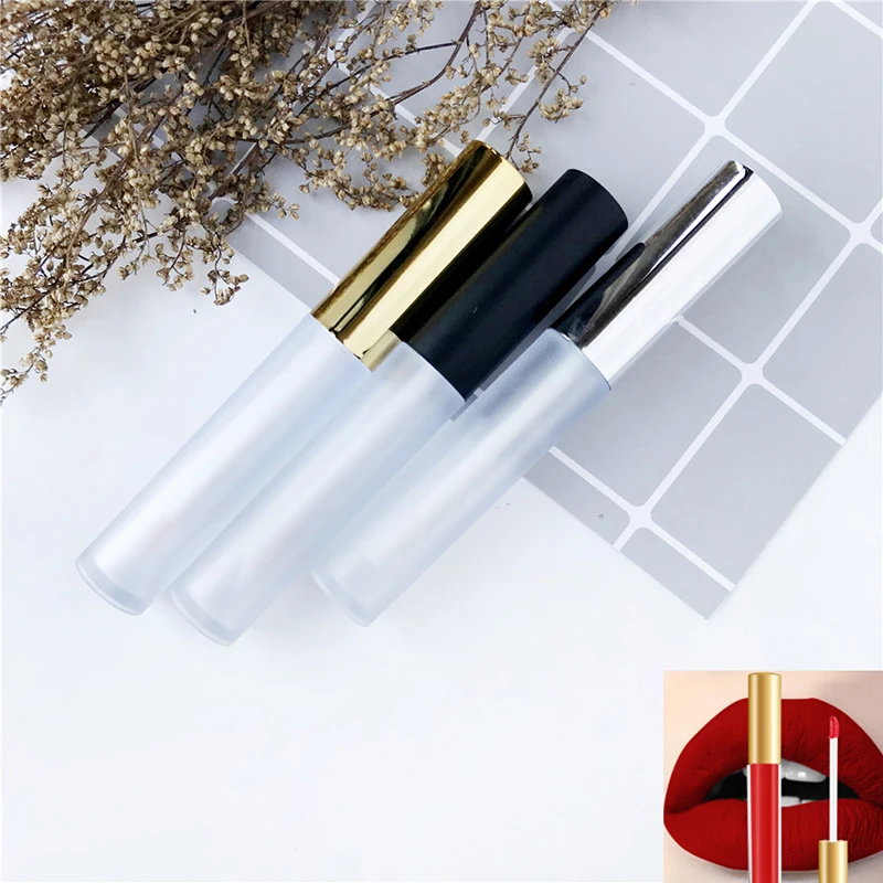 1 шт. портативный прозрачный матовый Круглый Блеск для губ пустая черная туба с