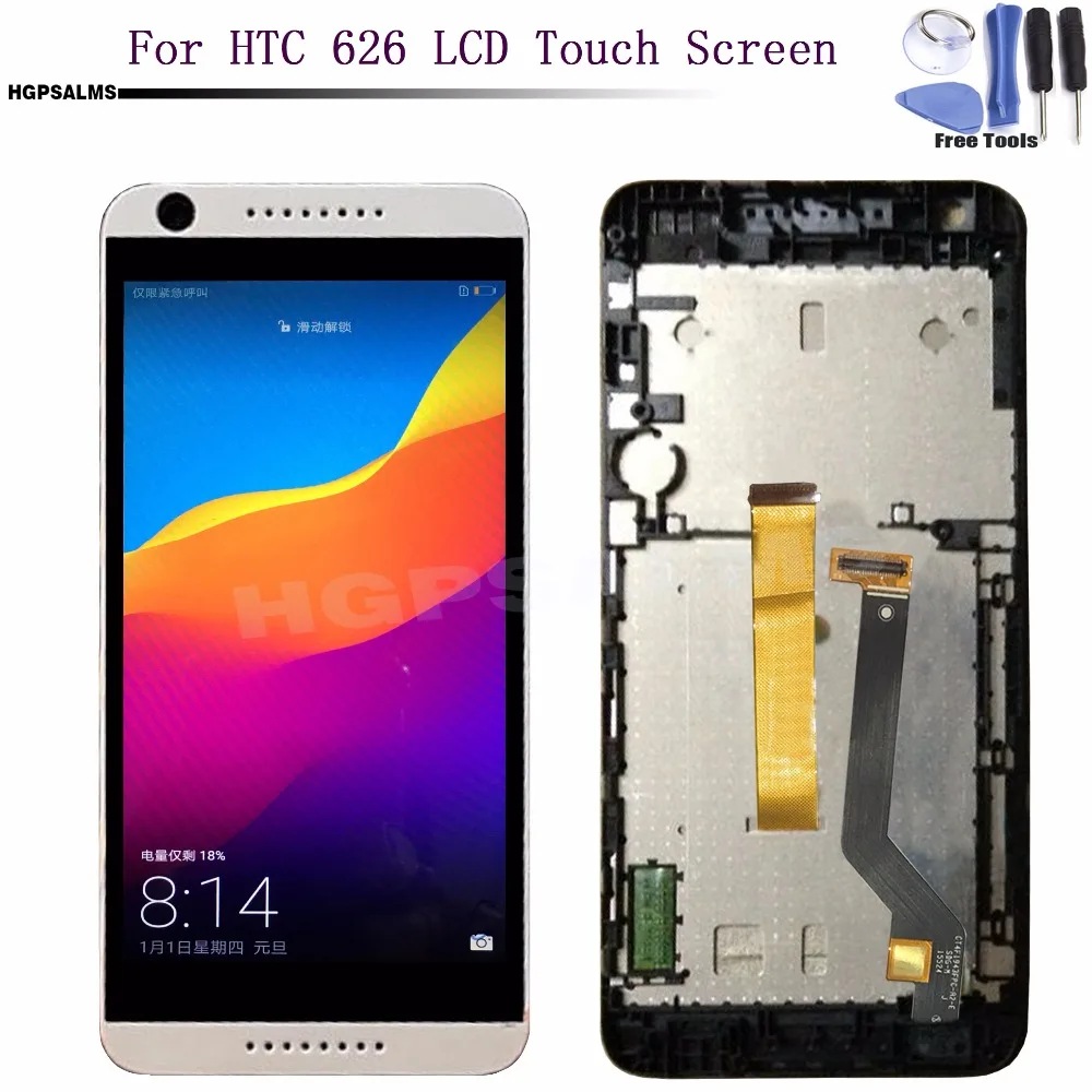 Для htc Desire 626 626G 626W ЖК-дисплей кодирующий преобразователь сенсорного экрана в сборе с рамкой запасные части+ Инструменты