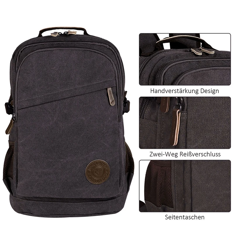 2019 новый модный мужской рюкзак винтажный холщовый школьная сумка уличные