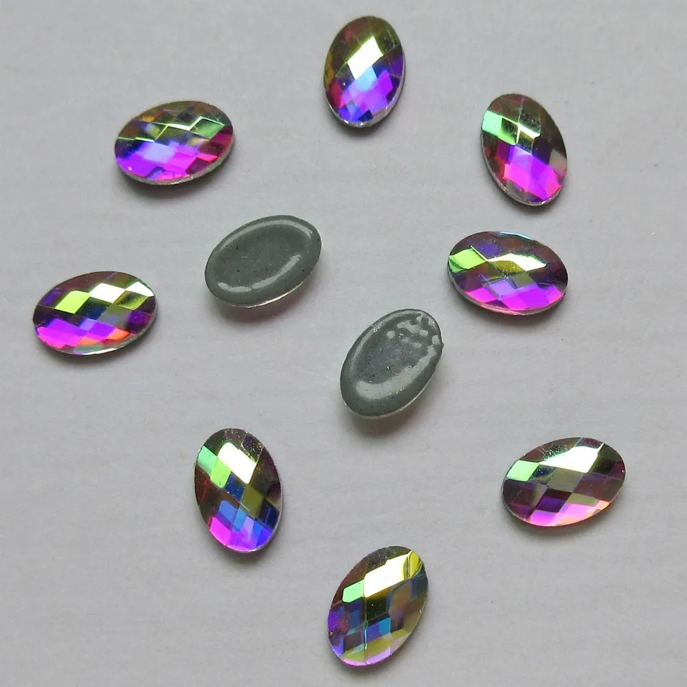 oval grid 4x6mm Высокое качество Кристалл AB исправление стразы особой формы камни железа на плоской задней части горячей фиксации кристаллы для украшения свадебного платья - Цвет: oval grid 4x6mm