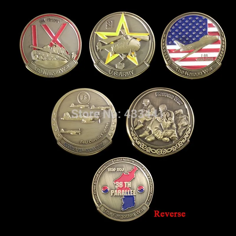 

Challenge Coin 5 Sets of 6pcs 38TH PARALLEL COLLECTION COINS US F86 METAL PLATED BRONZE ART COIN FRESS SHIPPING 30pcs/lot