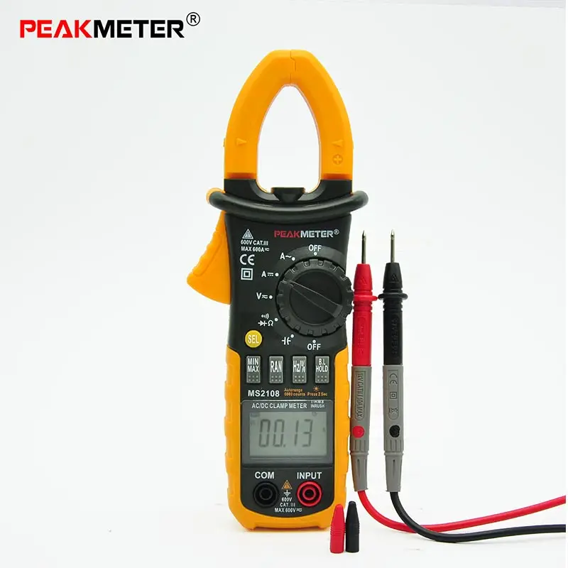 Токовые клещи PEAKMETER PM2108 MS2108A MASTECH плоскогубцы Амперметр измеритель емкости AC DC амперметрический зажим мультиметр