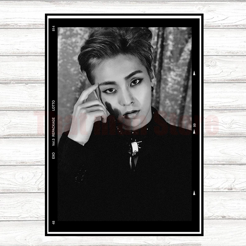 EXO LOTTO плакаты K-Pop Dance-Pop настенные наклейки белая мелованная бумага декоративные картины - Цвет: Кофе
