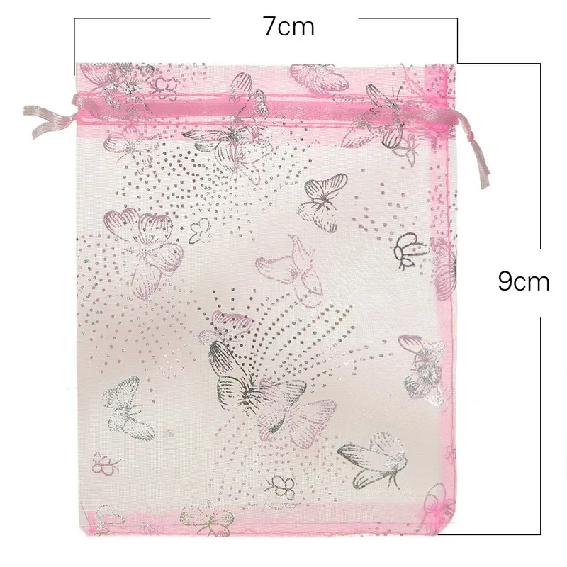 Pink1 25 шт цветные сумки из органзы для упаковки ювелирных изделий, сумки для украшения свадебной вечеринки, сумки для подарков, свадебные/рождественские украшения - Цвет: Pink1