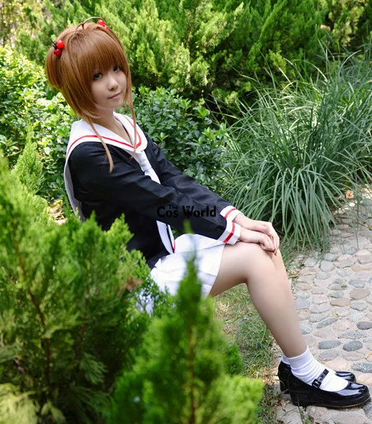Cardcaptor Sakura кимоно Sakura Li Syaoran школьная форма морская костюм Топы юбка платье наряд аниме костюмы для косплея