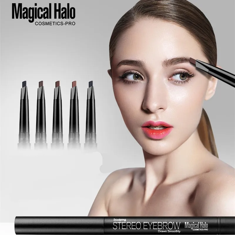 Магический автоматический карандаш для бровей Halo с кистью увеличения