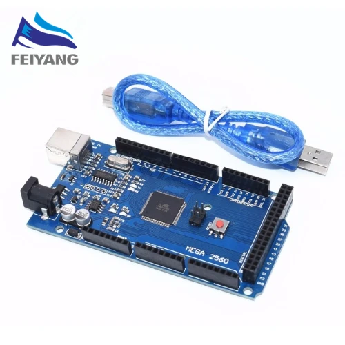 10 шт. SAMIORE робот MEGA2560 MEGA 2560 R3(ATmega2560-16AU CH340G) AVR USB плата с/без USB кабеля - Цвет: Board with USB-Cable