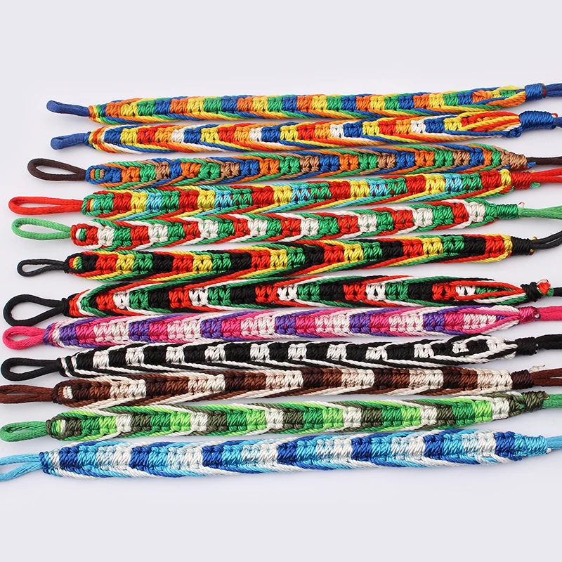 12Pcs/lot Fashion Rasta Friendship Bracelet Wristband Cotton Silk Reggae Jamaica Surfer Boho Bracelets Gift For Men Women | Украшения и