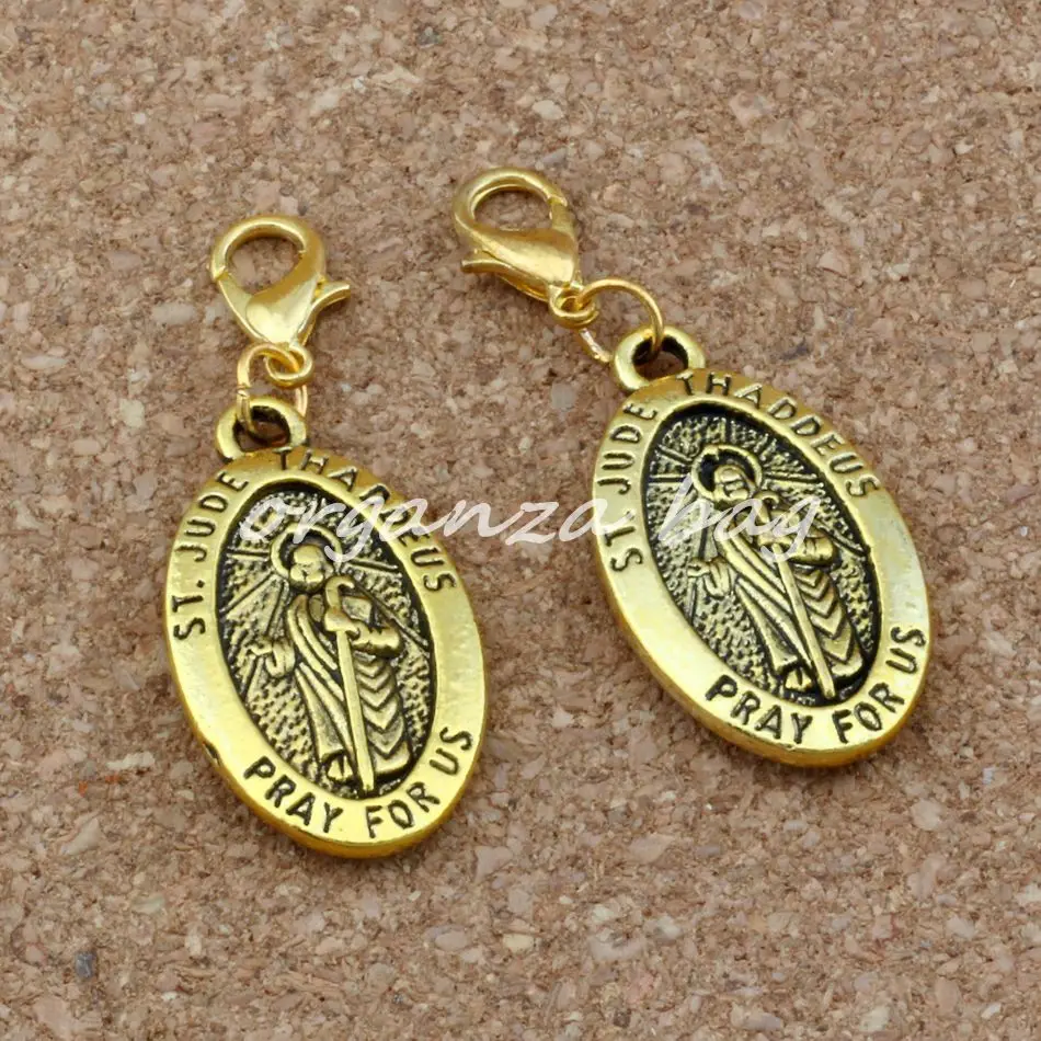Горячее предложение! Распродажа! 15 шт старинный золотой сплав ST. JUDE THADDEUS Подвески с застежкой Лобстер Подвески 16X42 мм DIY ювелирные изделия