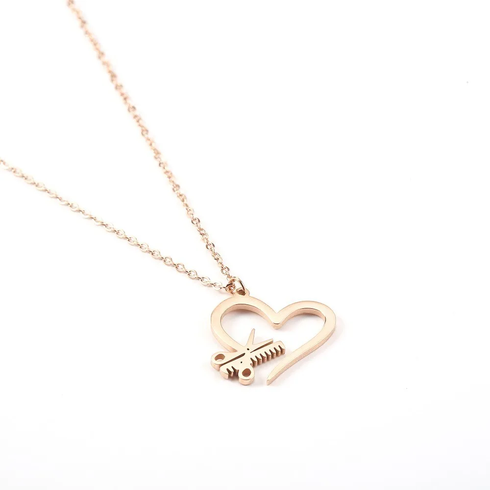 RIR уникальные Компактные ножницы для любви ожерелье розовое золото Шарм кулон