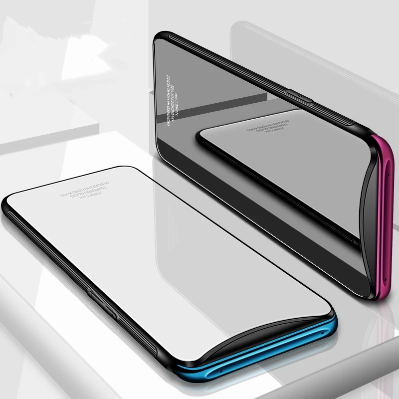 Чехол vopton для OPPO Find X роскошный чехол из закаленного стекла с силиконовой рамкой