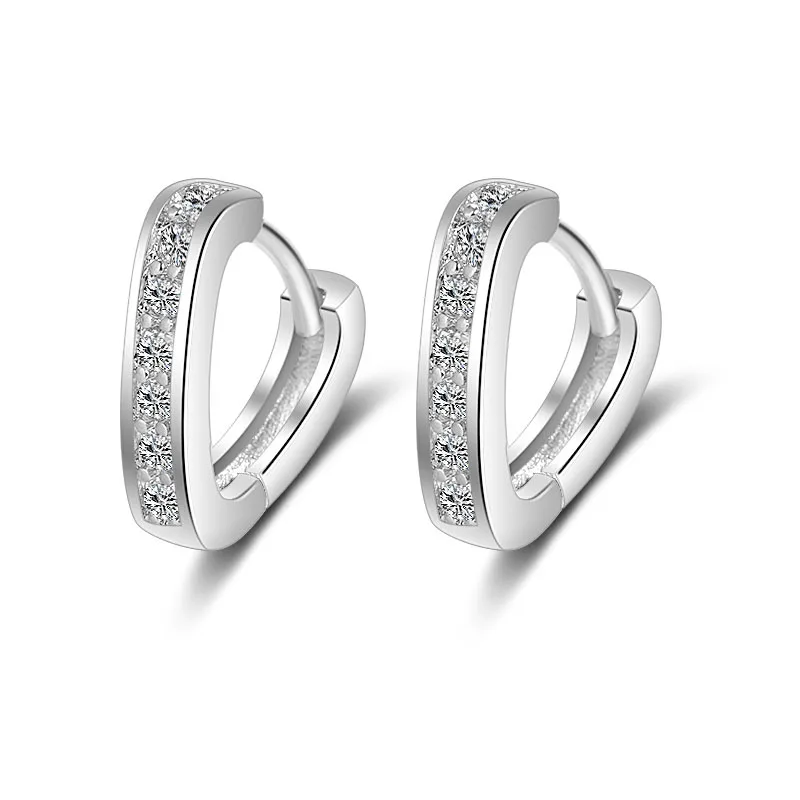Женские серьги гвоздики из серебра 2018 пробы с фианитом|silver stud earrings|sterling silver