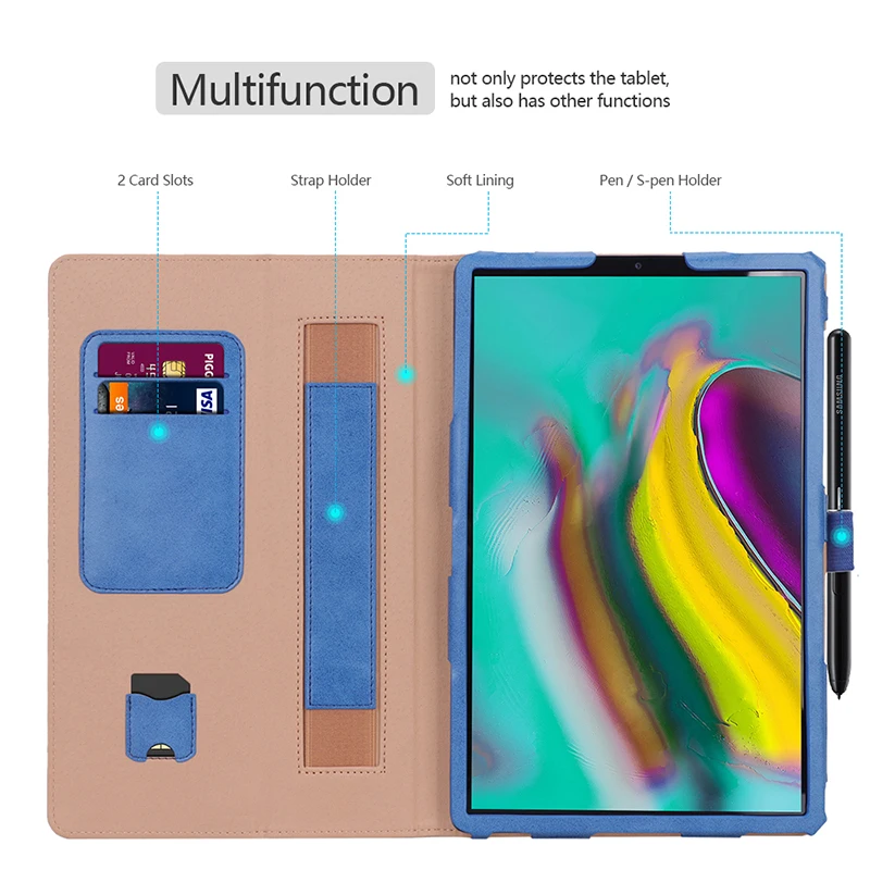 Деловой чехол для рук для samsung Galaxy Tab S5E, чехол-подставка с держателем, откидной протектор TabS5e 10," SM-T720 T725, корпус