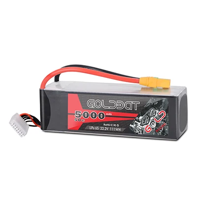 With XT90 Plug 2PACK 2 единицы GOLDBAT 5000mAh LiPo батарея 22,2 V 6S LiPo батарея для RC автомобиля LiPo 5000mah 6S lipo 50C с XT90 для RC Heli автомобиля лодки - Цвет: With XT90 Plug 2PACK
