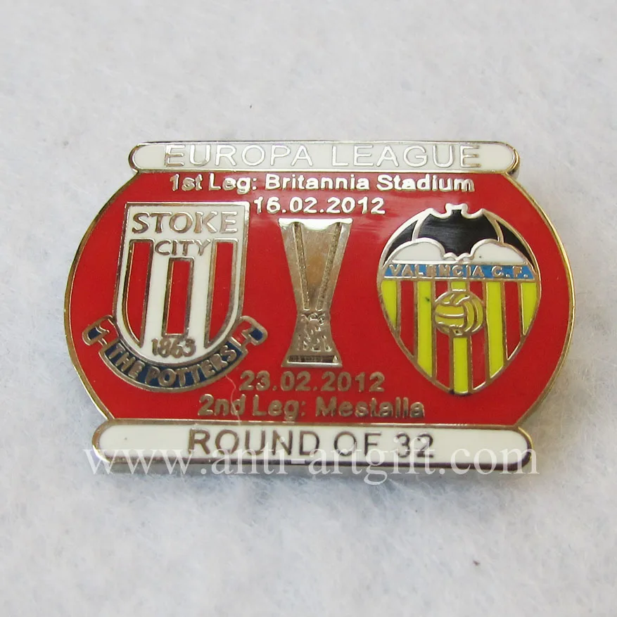 Сделанная из красной меди жесткий эмалированные Металлические Значки для Лиги