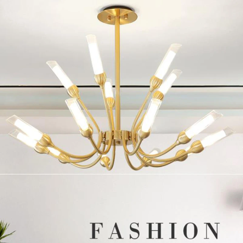 

Post-Modern Iron LED Chandeliers Art Deco glass flush mounted lamps fashion dinning room living room bedroom Chandelier lights