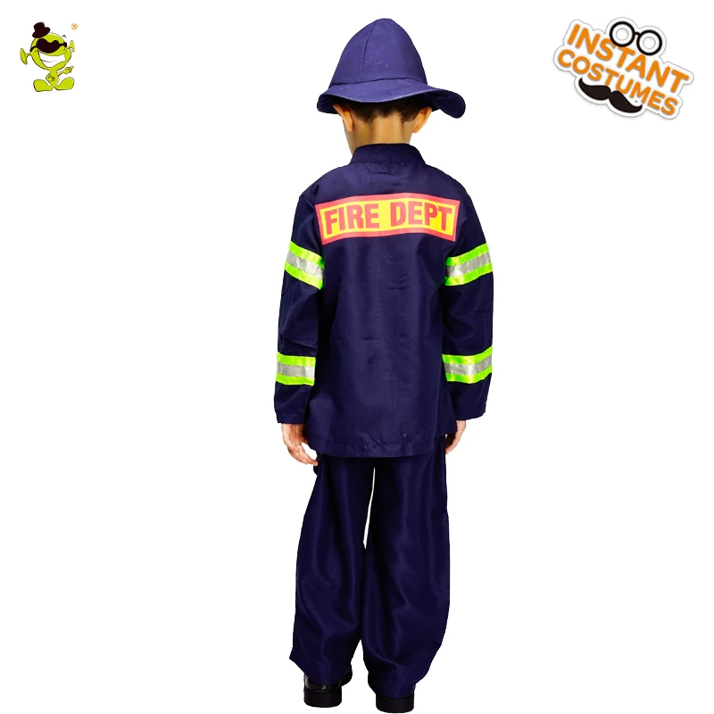 

Child Fireman Costumes Kids Handsome Fireman Cosplay Uniform for Carnival Party Performance