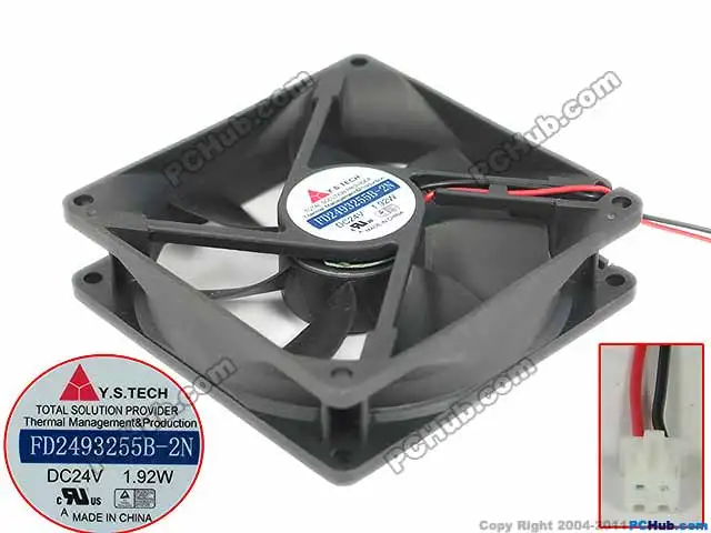 Вентилятор охлаждения сервера Y.S TECH FD2493255B 2N постоянный ток 24 В 92 Вт 90x90x25 мм 2