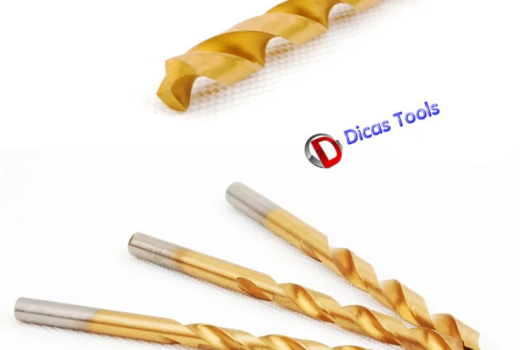 13 шт. набор сверл из быстрорежущей стали с титановым покрытием и круглым