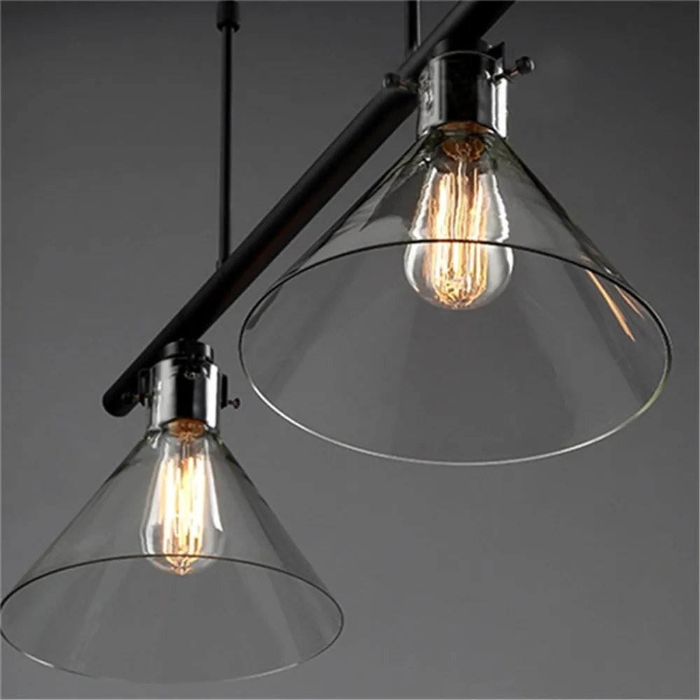 Стеклянный подвесной светильник в винтажном стиле промышленное освещение для