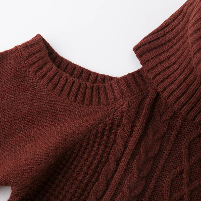 LERFEY водолазка с открытыми плечами вязаный свитер женский осенний длинный