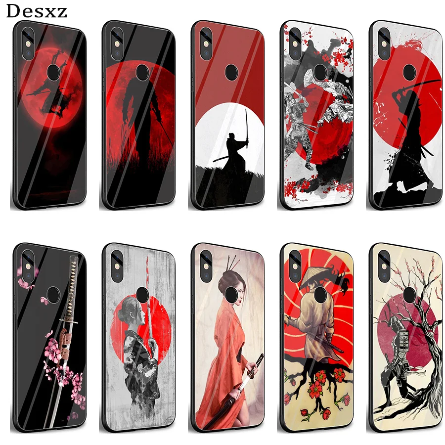 Стеклянный чехол Desxz Japan The samurai Ninja для xiaomi mi 8 Lite A1 A2 9 Redmi note 5 6 7 Pro 6A 4X Pocophone