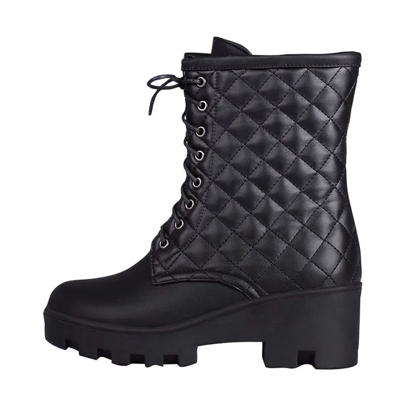 FITWEE/женские ботильоны зимняя утепленная плюшевая хлопковая обувь на шнуровке