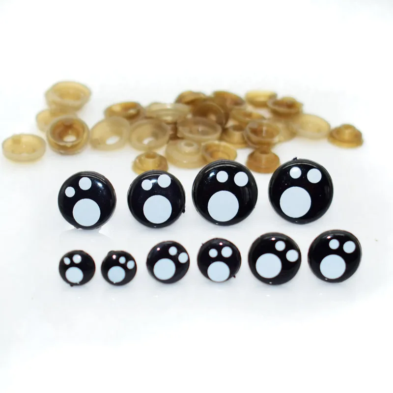 8/10/12/14/16mm round cute cartoon animal toy eyes plastic safety eyes with black washers for plush doll  Amigurumi accessories