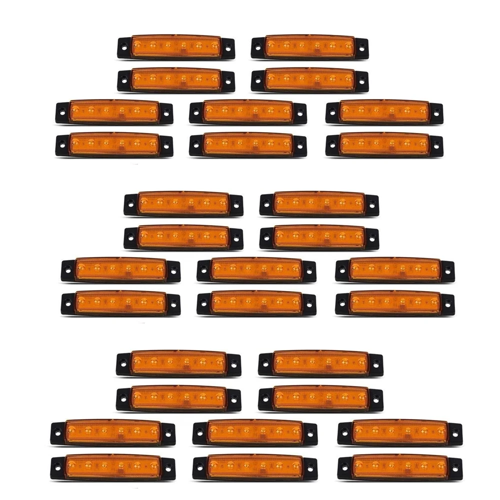Автомобильные аксессуары 30pcs 12V 6 светодиодов Грузовик Автобус Лодочный Прицеп