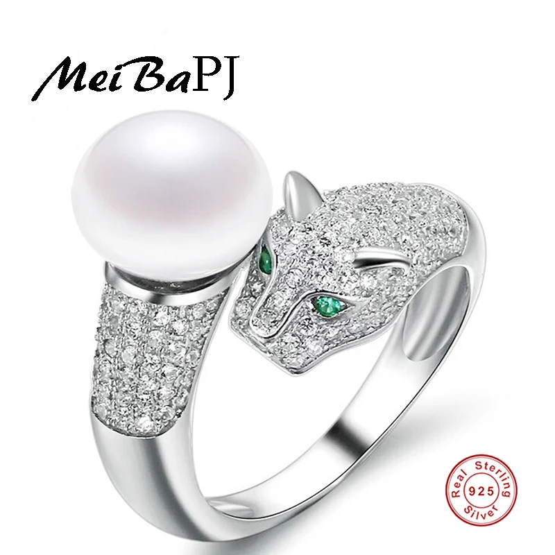 Женское кольцо с пресноводным жемчугом из серебра 925 пробы|ring jewelry|ring fingerleopard ring |