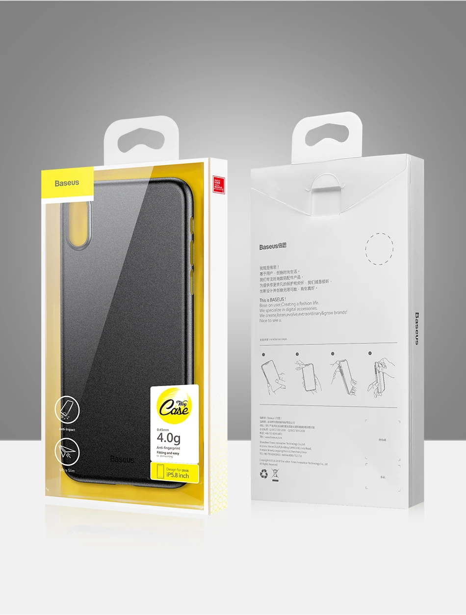Baseus Роскошный чехол для iPhone 11 Pro Max 0,4 мм ультра тонкий PP Coque Fundas для iPhone X Xr Xs Max защитный чехол на заднюю панель