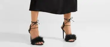 Женские босоножки с открытым носком черные вечерние на высоком каблуке-шпильке