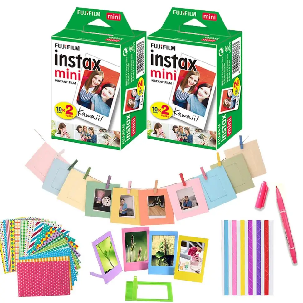 40 and 10Pcs Kits Белая пленка для Fuji Instax Mini 8 белая пленка Photo листы(20 Вт, 30 Вт/40/60/80/100 шт) для мини-9 50 70 Фотоаппарат моментальной печати+ набор контактов для тестирования 10 в 1 набор аксессуаров - Цвет: 40 and 10Pcs Kits