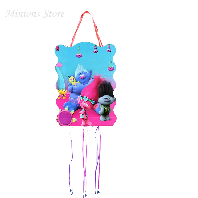 Trolls Мультфильм герой Pinata мультфильм дизайн бумажная Складная пиньята для детей с днем рождения вечерние принадлежности украшения - Цвет: Trolls