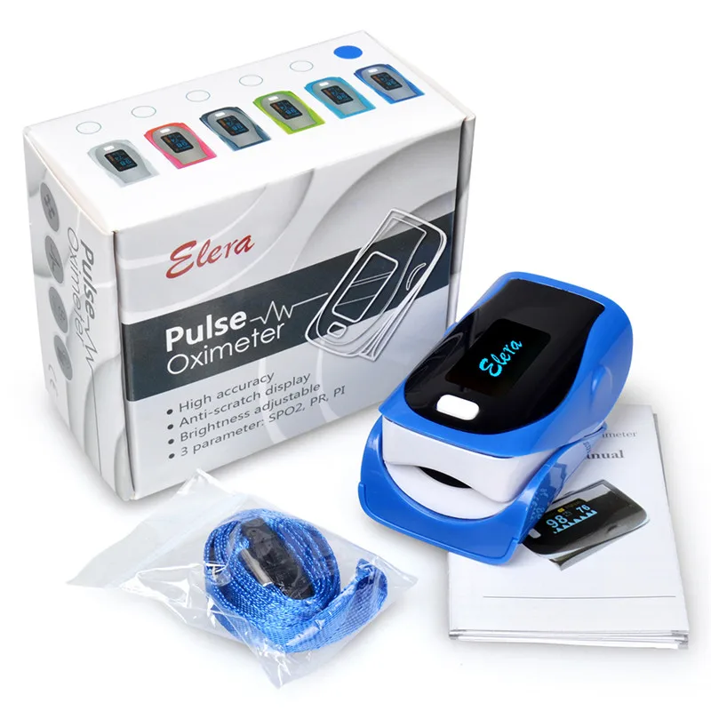 blue Elera al A rming цифра a L палец Пульсоксиметр CE FDA Пульсоксиметр A палец, P ulsioximetro SPO2 PR oximetro де Dedo P& P - Цвет: blue