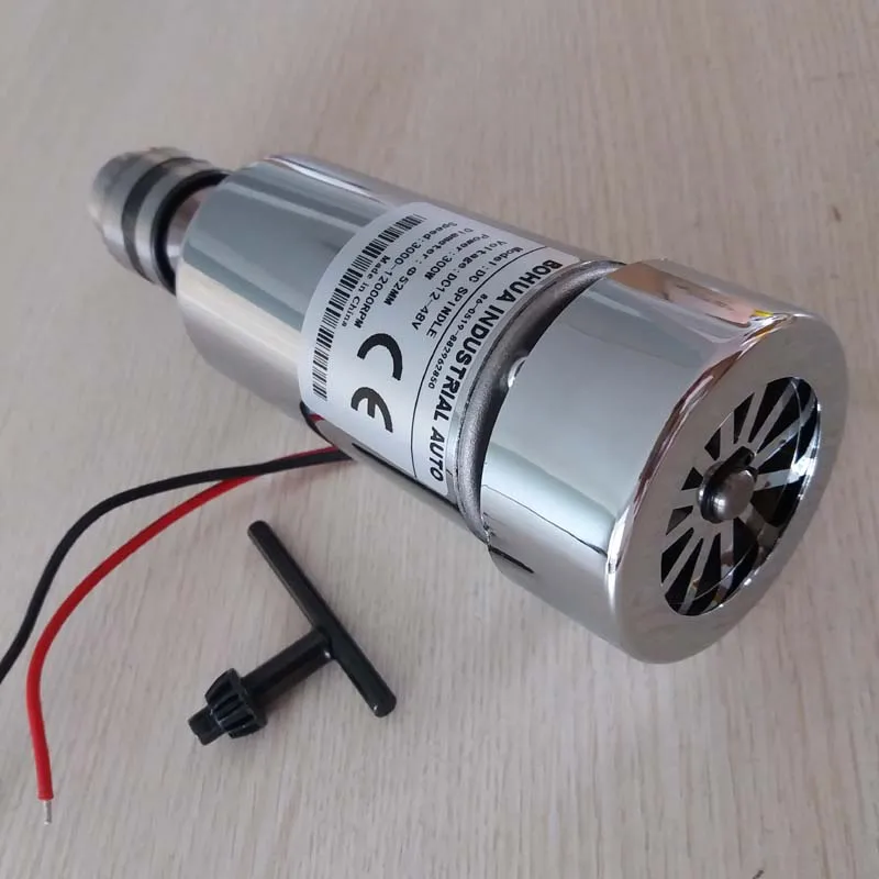 300 Вт DC мотор шпинделя, DC12-48V 12000 об/мин, Гравировальный фрезерный grind с воздушным охлаждением длинный рот подтяжки 1,5 мм-10 мм мотор шпинделя