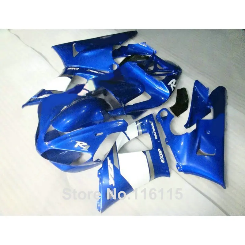 Комплект обтекателей для YAMAHA YZF R1 2000 2001 синий черный белый Обтекатели 00 01 полный