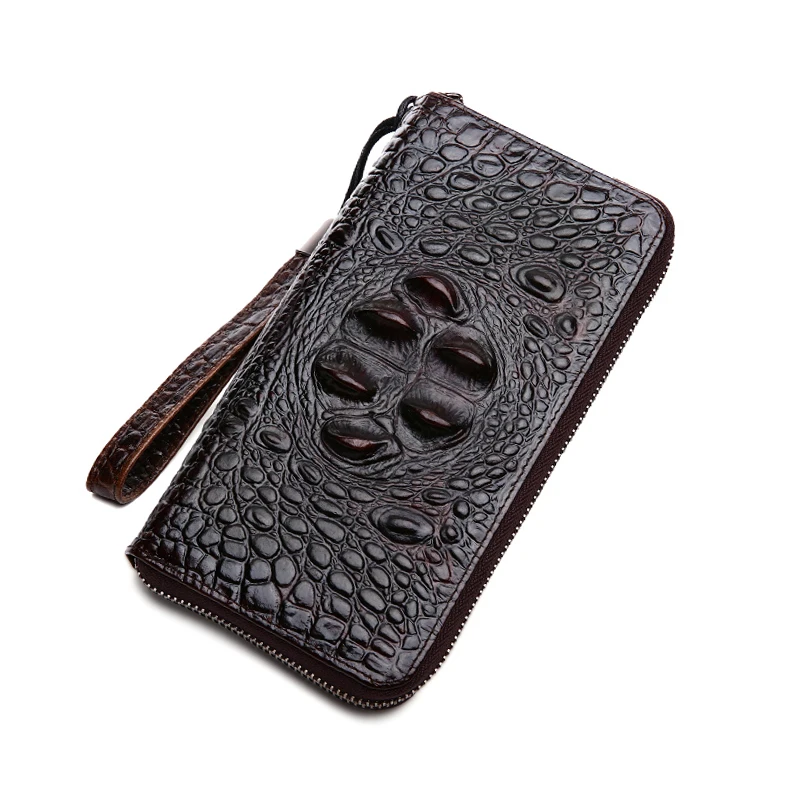 Длинные мужские кошельки с головой аллигатора роскошный брендовый клатч из