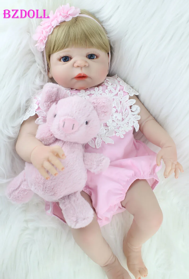 Полностью силиконовая кукла реборн BZDOLL 55 см Реалистичная для новорожденных