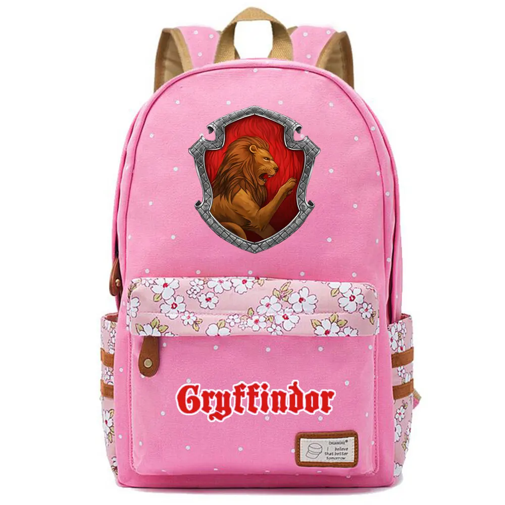 Волшебная школьная сумка Shool Slytherin Gryffindor с цветами в горошек для мальчиков и