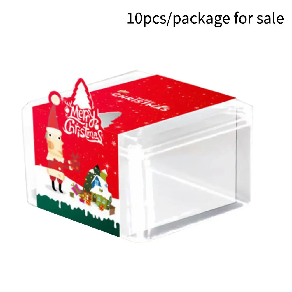 1 шт. портативная Рождественская коробка прозрачный дизайн окна Рождественский