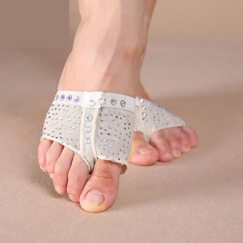 

Professional Ballet Dance Foot Thong Toe Pad With Rhinestones Belly Dance Sock Foot Protector Belly Dance Accessories 1 Pair