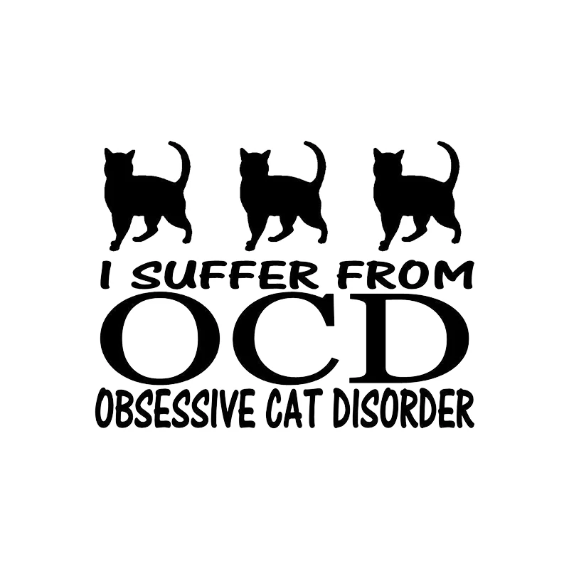 Я страдаю от застенчивого расстройства кошки OCD наклейка Crazy Lady Kitten детская