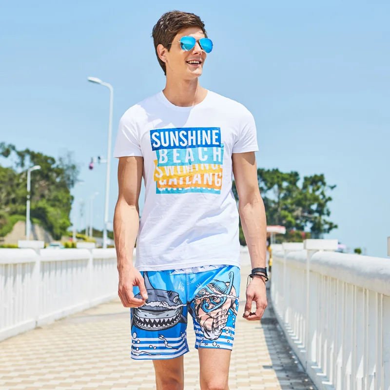 Мужские сексуальные пляжные шорты Гавайские плавки мужские сетчатые для