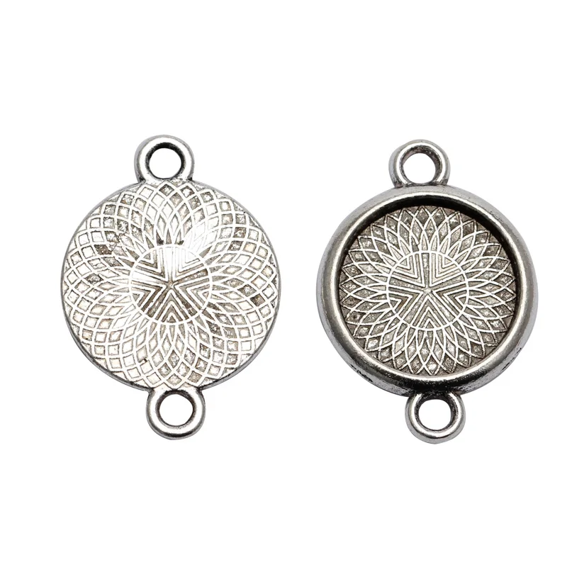 Пустые Настройки кабошонов с двойным отверстием 10 шт./лот 14 мм основа для подносы