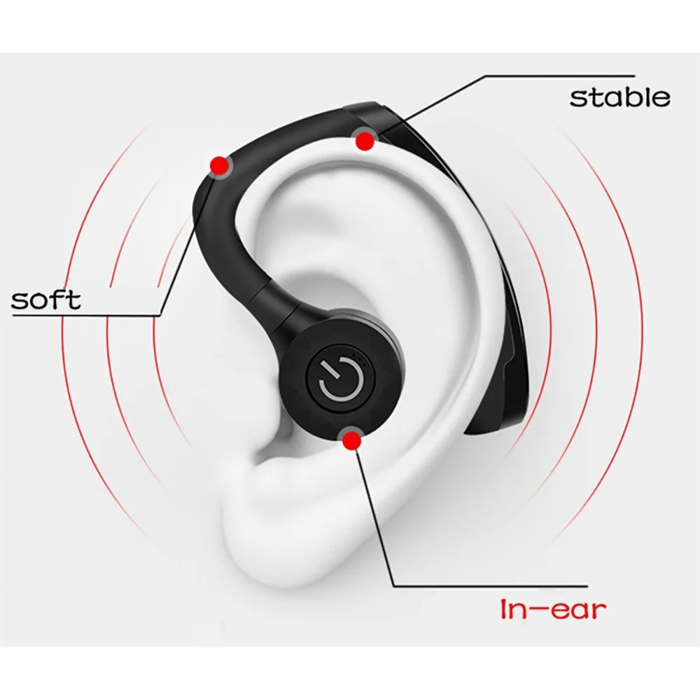 Kebidu Bluetooth крюк спортивный наушник с микрофоном Поддержка шумоподавления