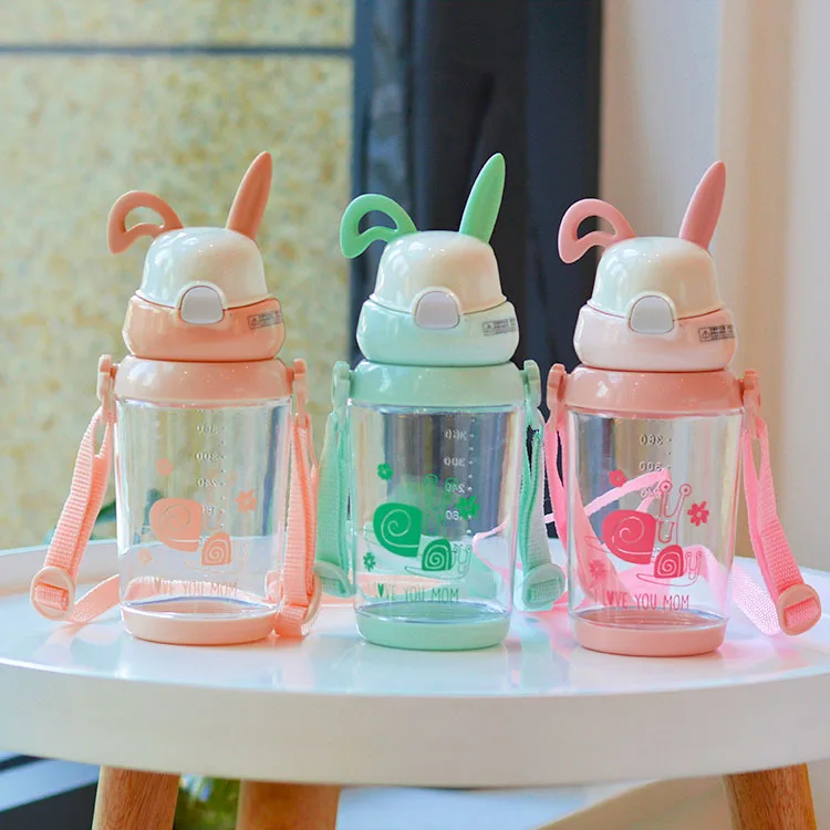 500 мл Детские питьевые чашки с соломинкой без бисфенола А кролик дизайн