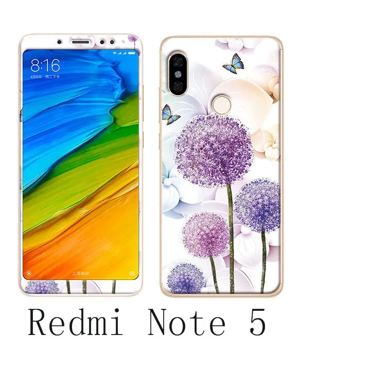 Xiaomi redmi note 5 чехол 360 градусов защитный из ТПУ + цветной Интегрированный