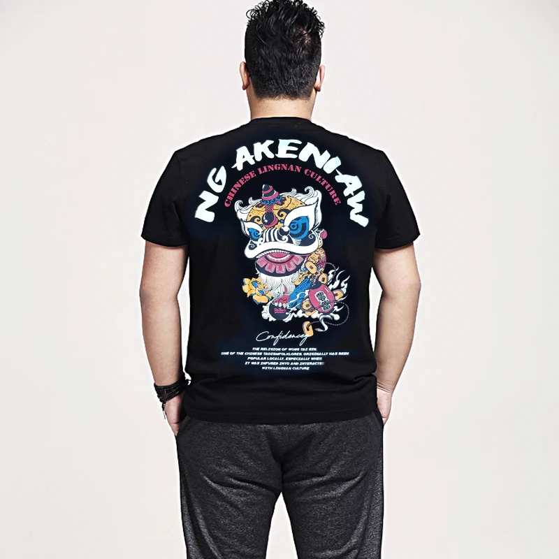 Забавные футболки футболка мужская Большие размеры 2XL-4xl 5xl 6xl 7xl 8XL хлопок