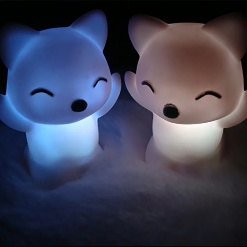 СВЕТОДИОДНЫЙ ночник в форме лисы 7 меняющихся цветов светодиодный на батарейках